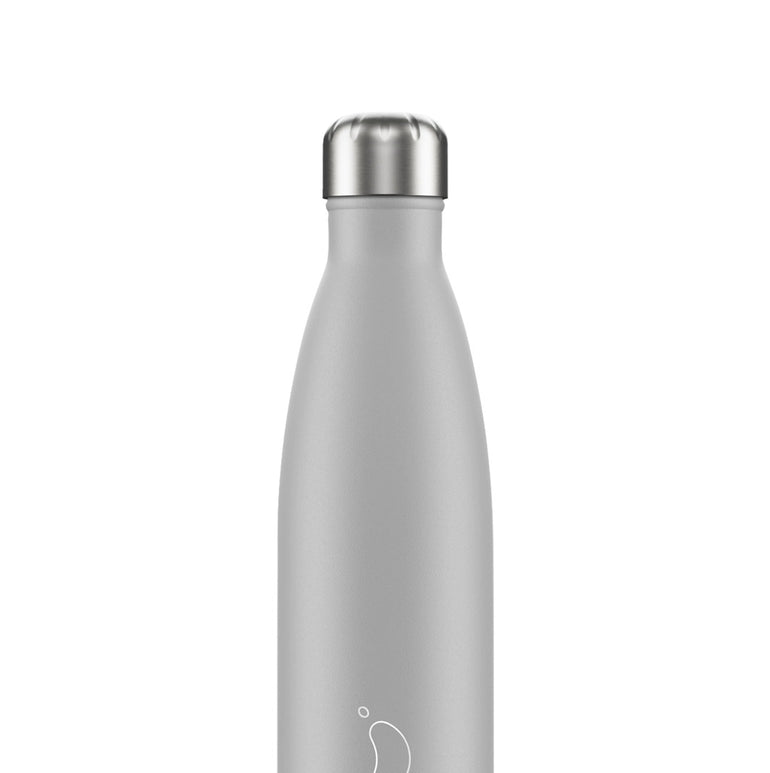 Chilly's Monochrome Water Bottle Light Grey